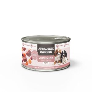 Jurajskie Ranczo karma dla szczeniąt PUPPY. Wołowina. 400g