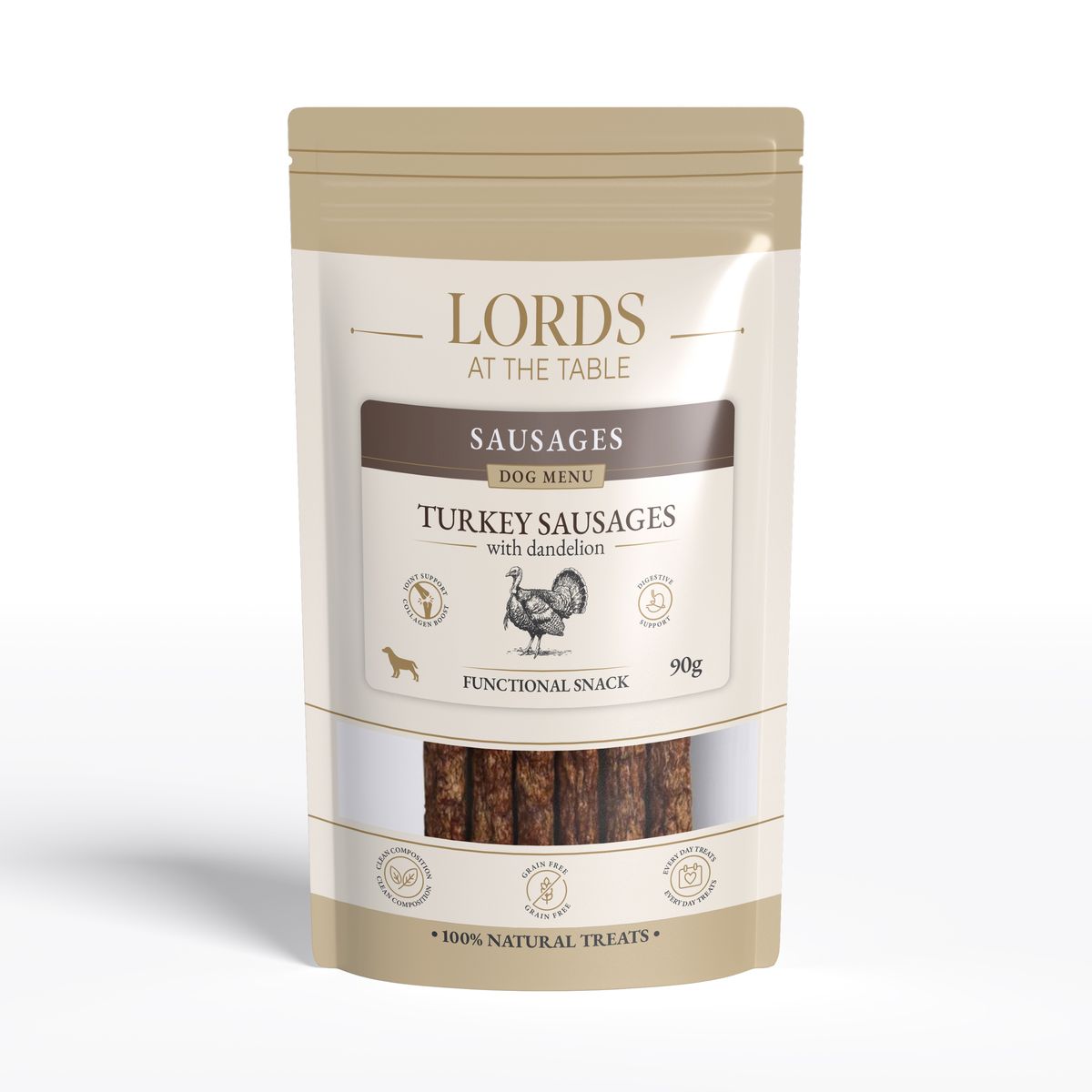 Indyk z mniszkiem lekarskim - Sausage Dog Menu LORDS - 90g