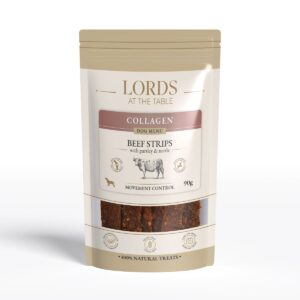 Paski wołowe z pietruszką i pokrzywą – Collagen Dog Menu LORDS – 90g